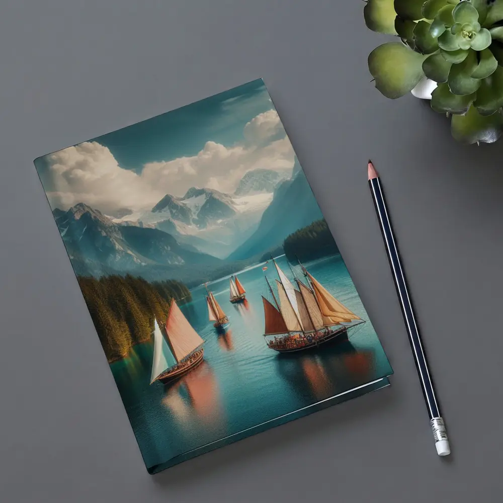 Sailing Ships on Turquoise Mountain Lake – Notebooks