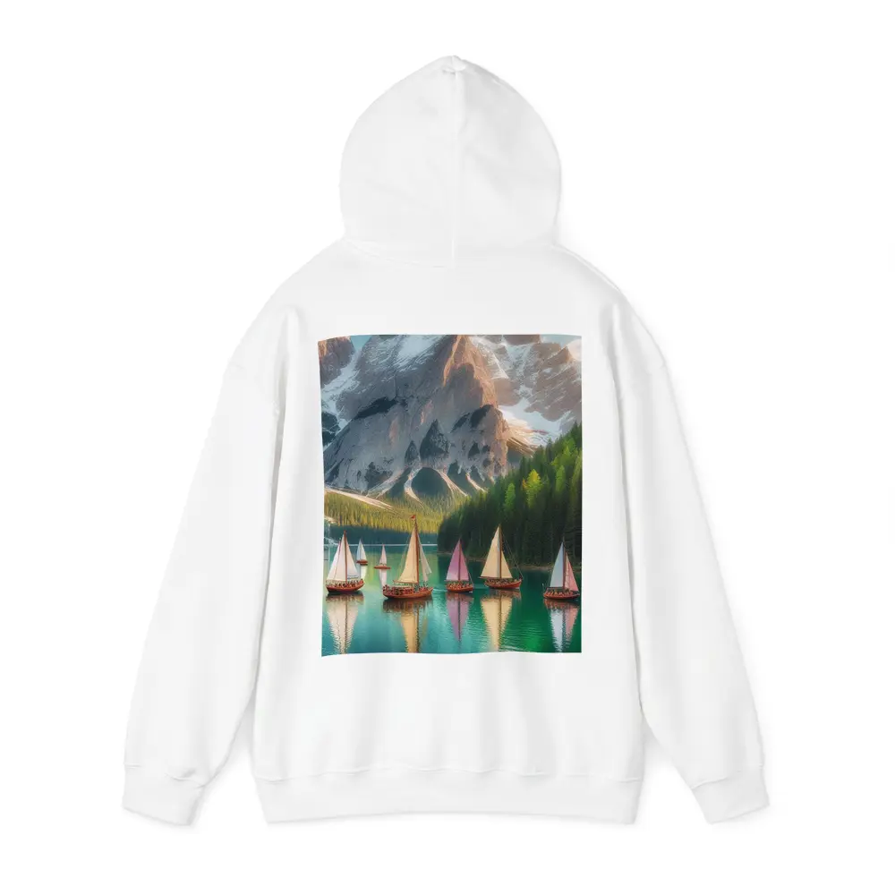Colorful Sailboats Alpine Mountain Lake Scene – Hoodies