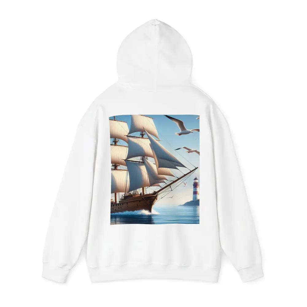 Tall Ship Sailing Ocean Lighthouse Seagulls – Hoodies