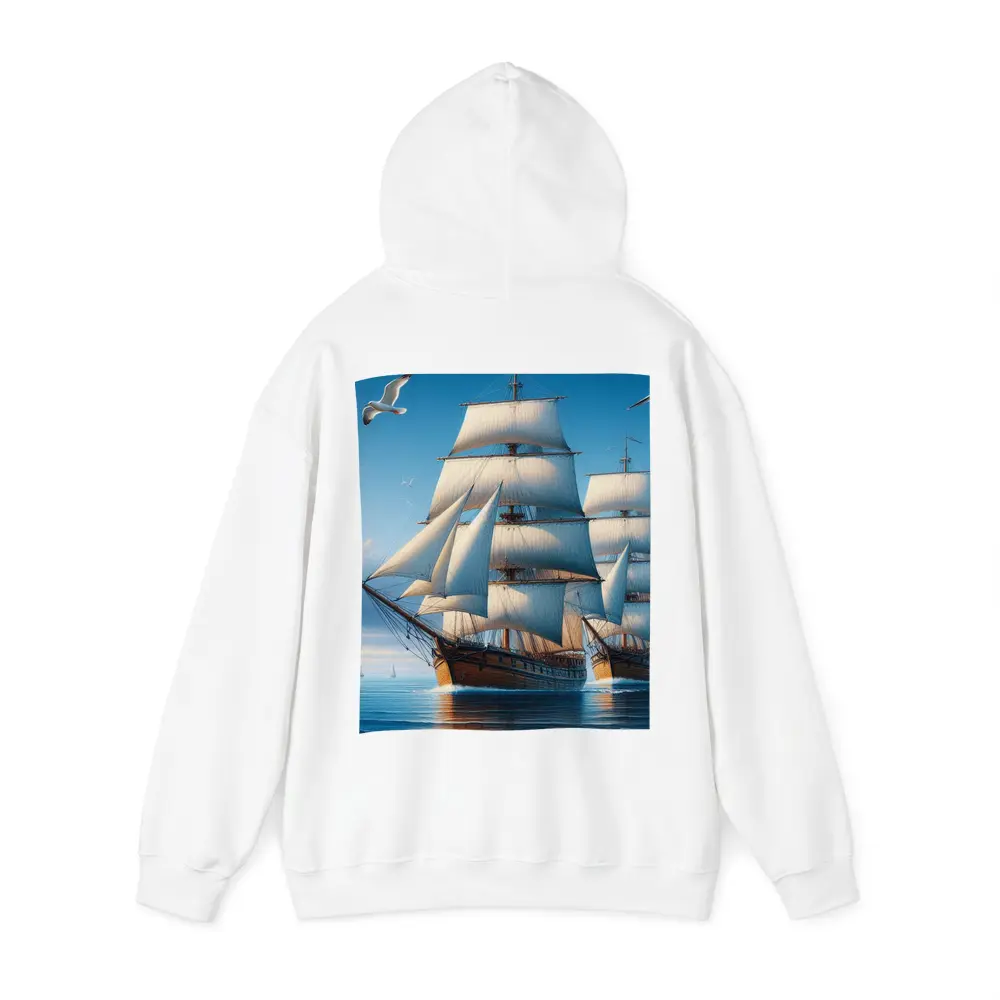 Tall Ship Full Sails Blue Ocean Sky – Hoodies