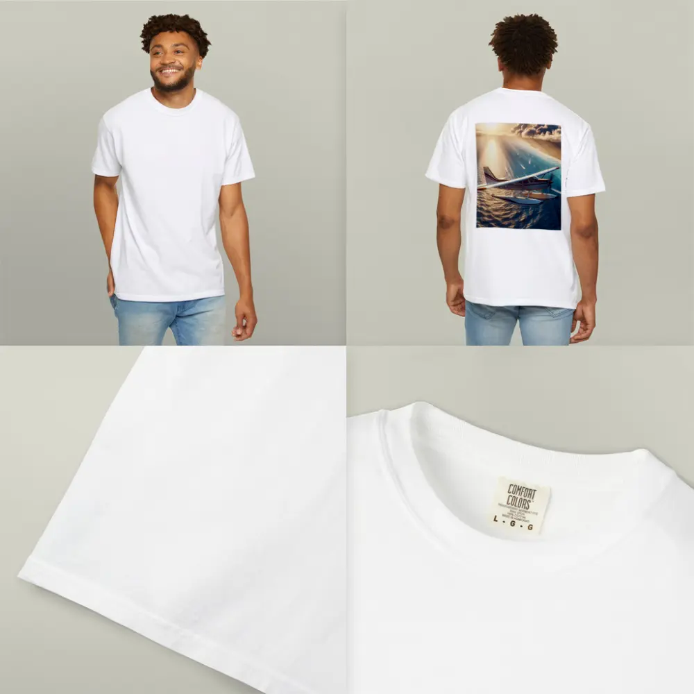 Seaplane Flying Over Sunny Ocean Waters – T-Shirts