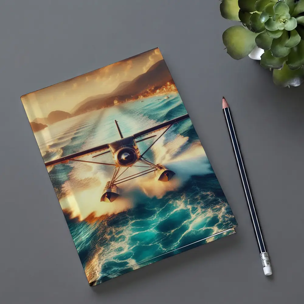 Seaplane Taking Off Over Turquoise Ocean – Notebooks
