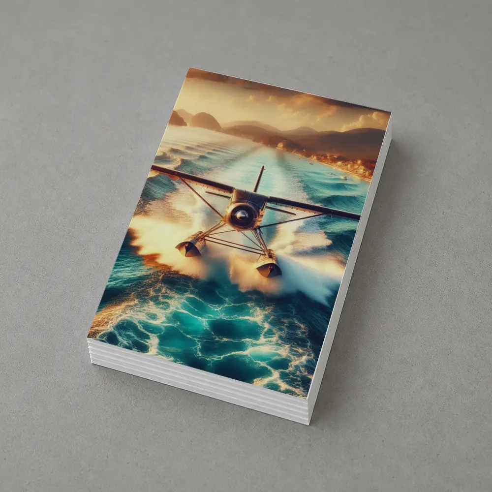 Seaplane Taking Off Over Turquoise Ocean – Postcards