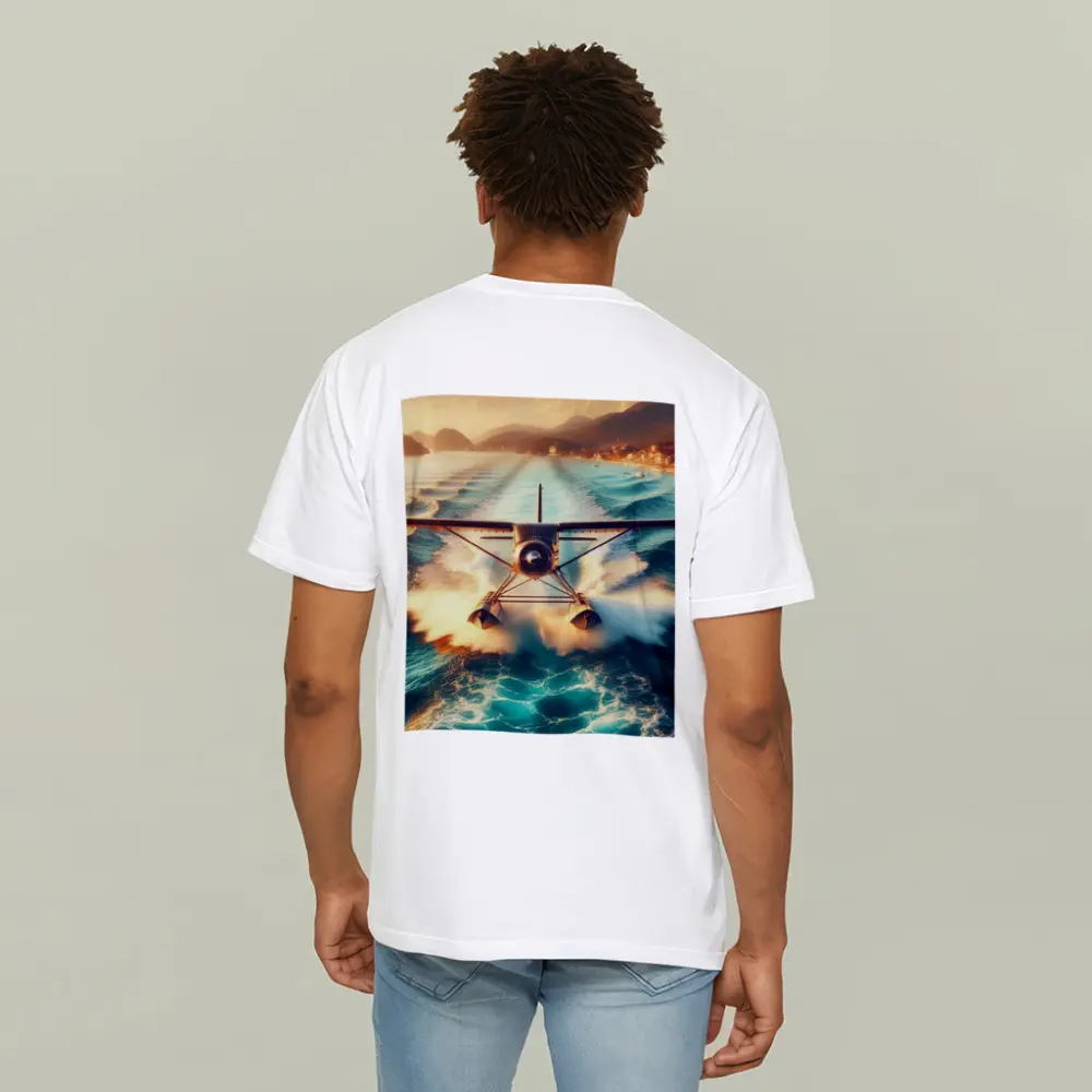 Seaplane Taking Off Over Turquoise Ocean – T-Shirts