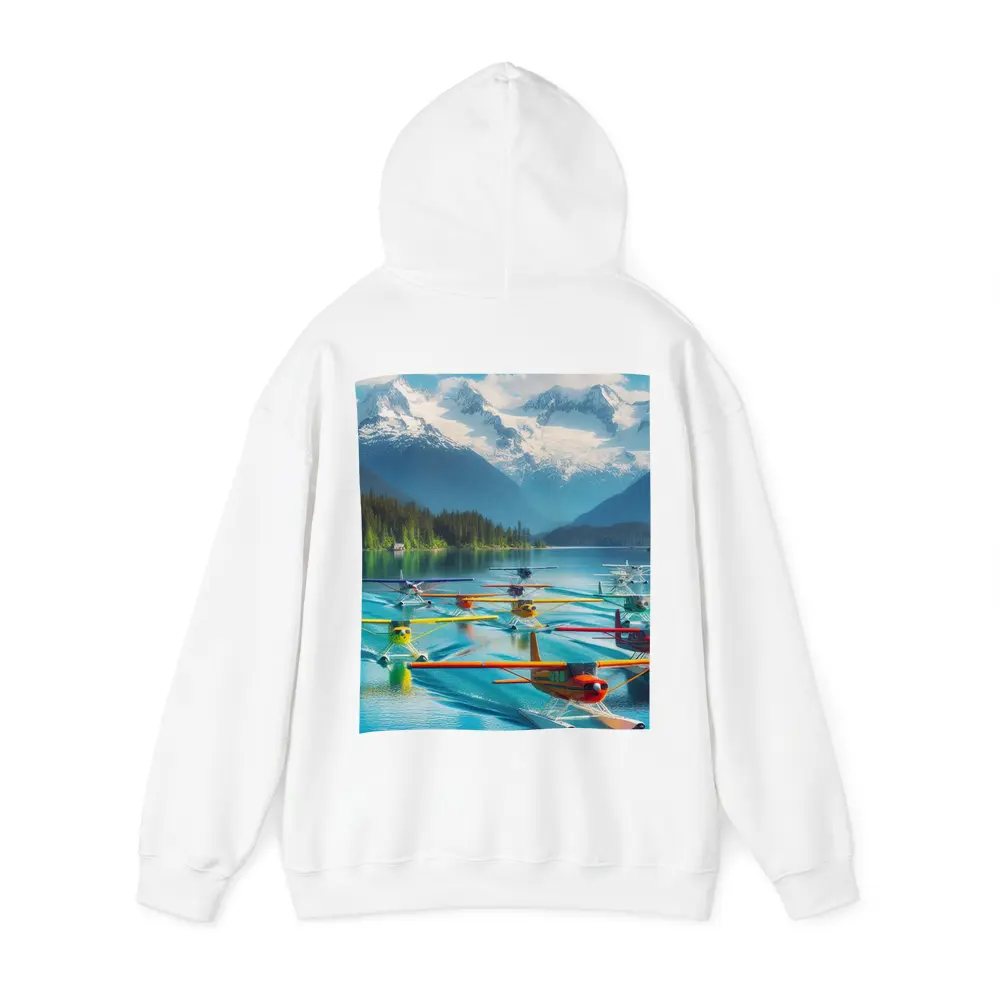 Colorful Seaplanes Floating on Mountain Lake – Hoodies