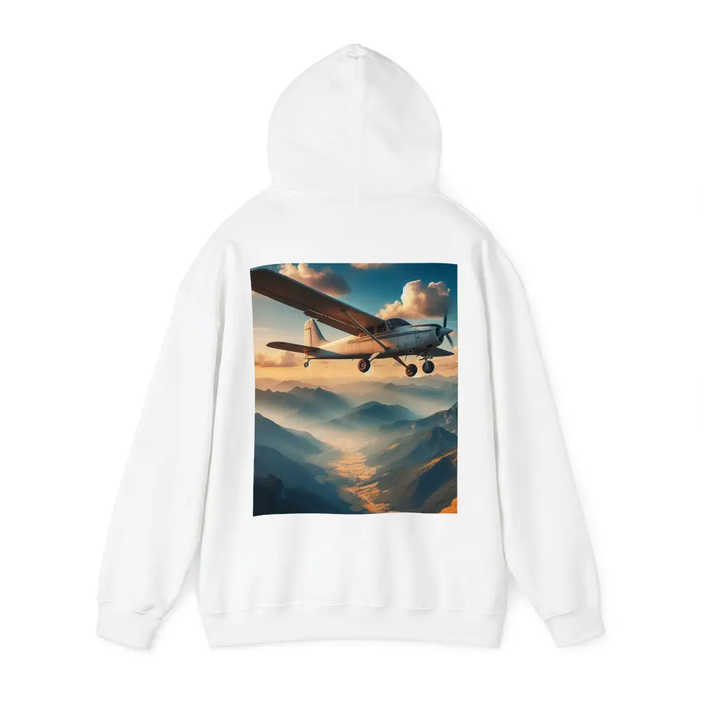 Small Propeller Plane Flying Over Mountains – Hoodies