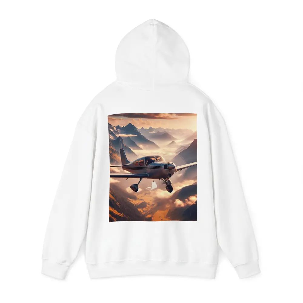 Small Propeller Plane Flying Over Mountains – Hoodies