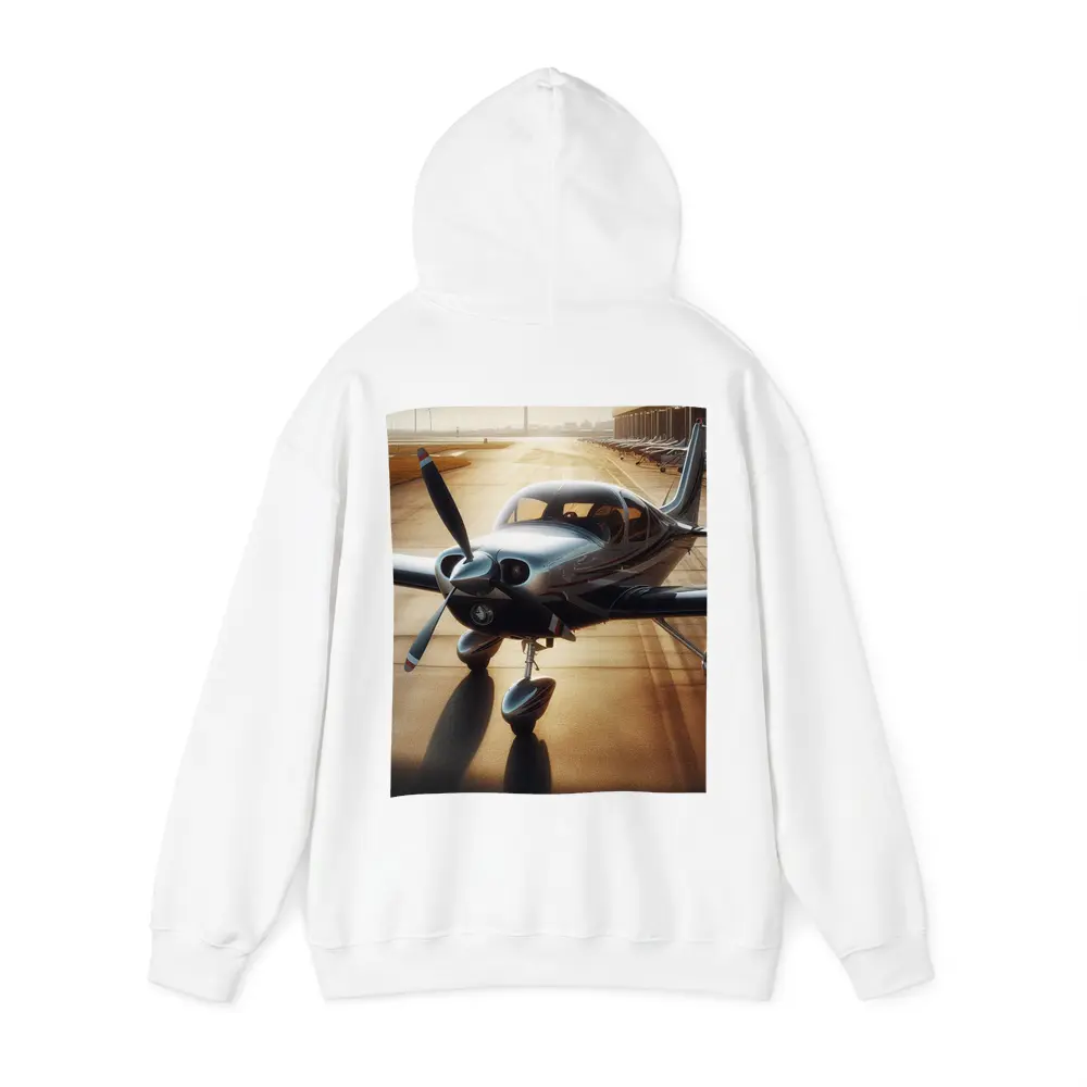 Sleek Private Propeller Plane On Sunny Tarmac – Hoodies