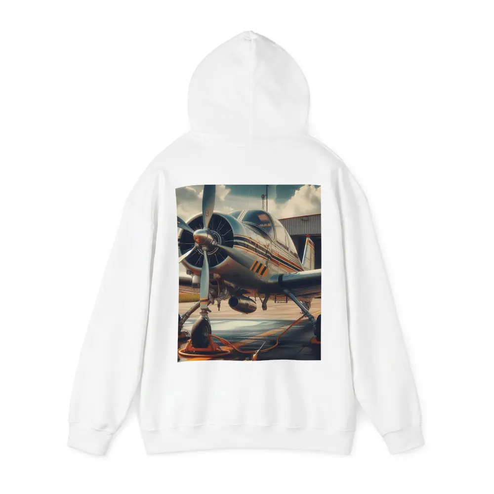 Vintage Propeller Plane Parked At Airfield – Hoodies