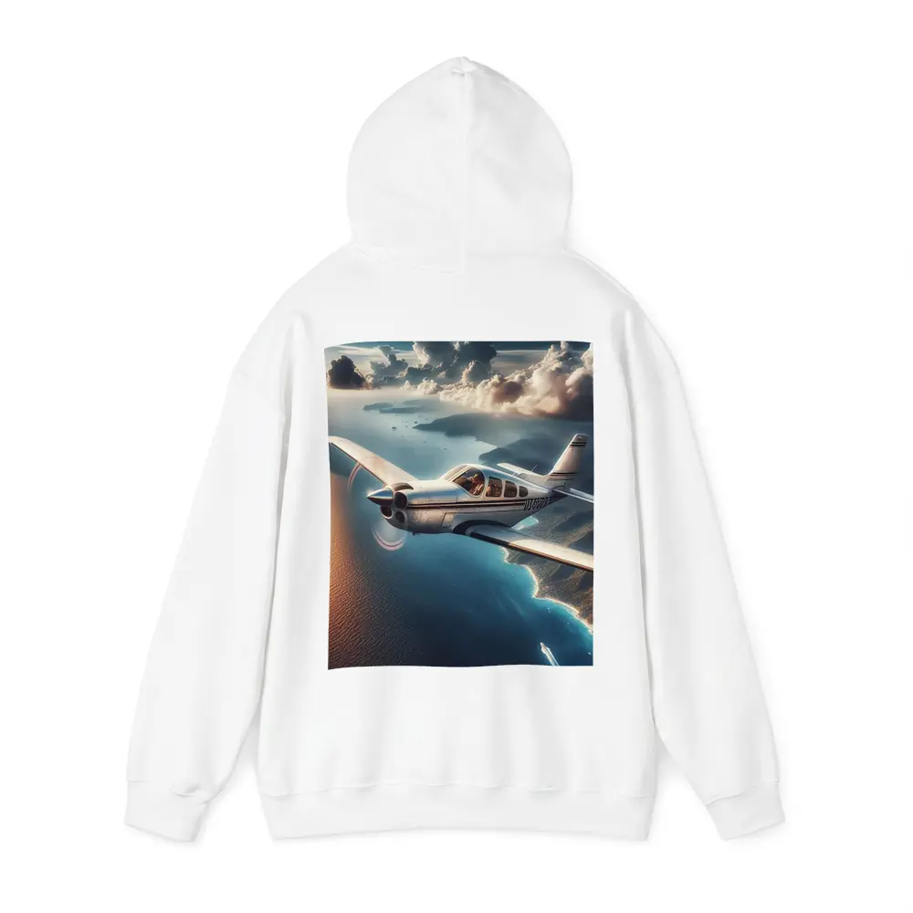 Small Propeller Plane Flying Over Coastal Islands – Hoodies