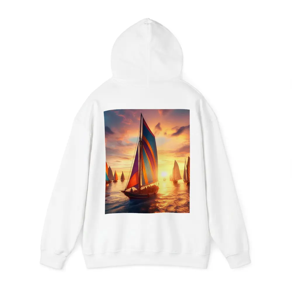 Colorful Sailboats Racing at Golden Sunset – Hoodies