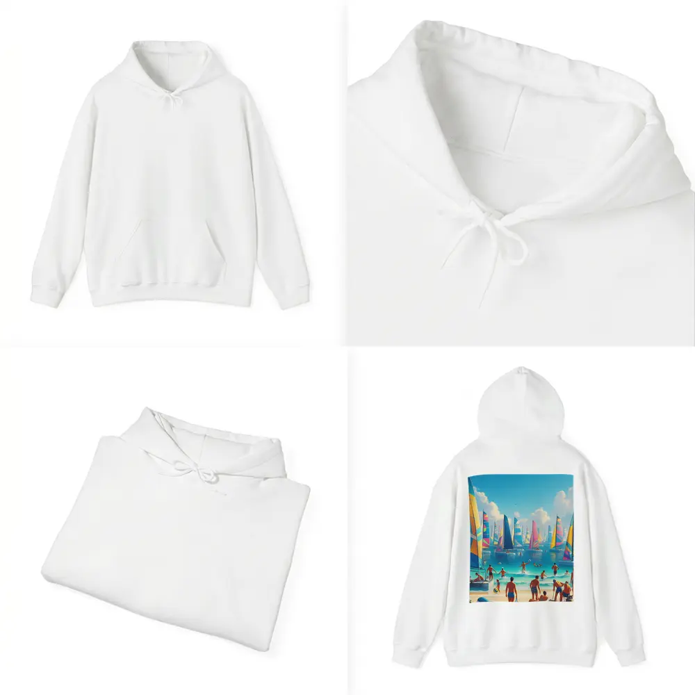 Colorful Sailboats Beach Summer Vacation Scene – Hoodies