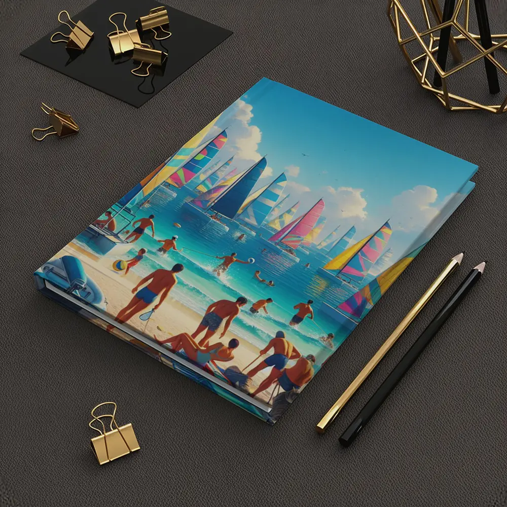Colorful Sailboats Beach Summer Vacation Scene – Notebooks