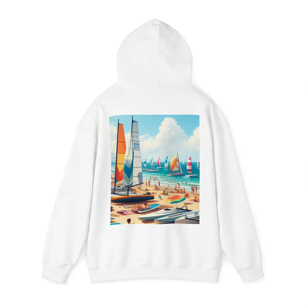 Sunny Beach Sailboats Colorful Summer Ocean Scene – Hoodies