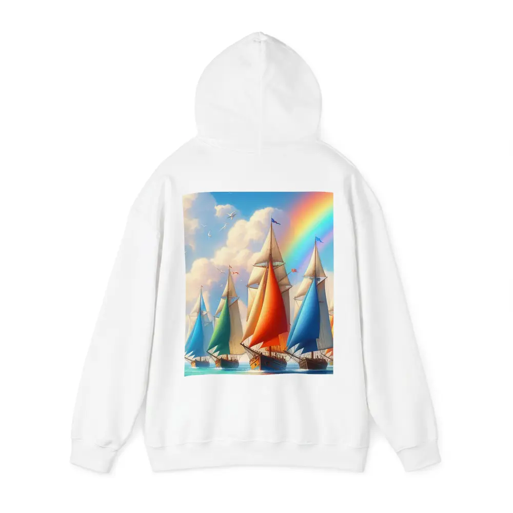 Sailing Ships Rainbow Sky Ocean Art – Hoodies