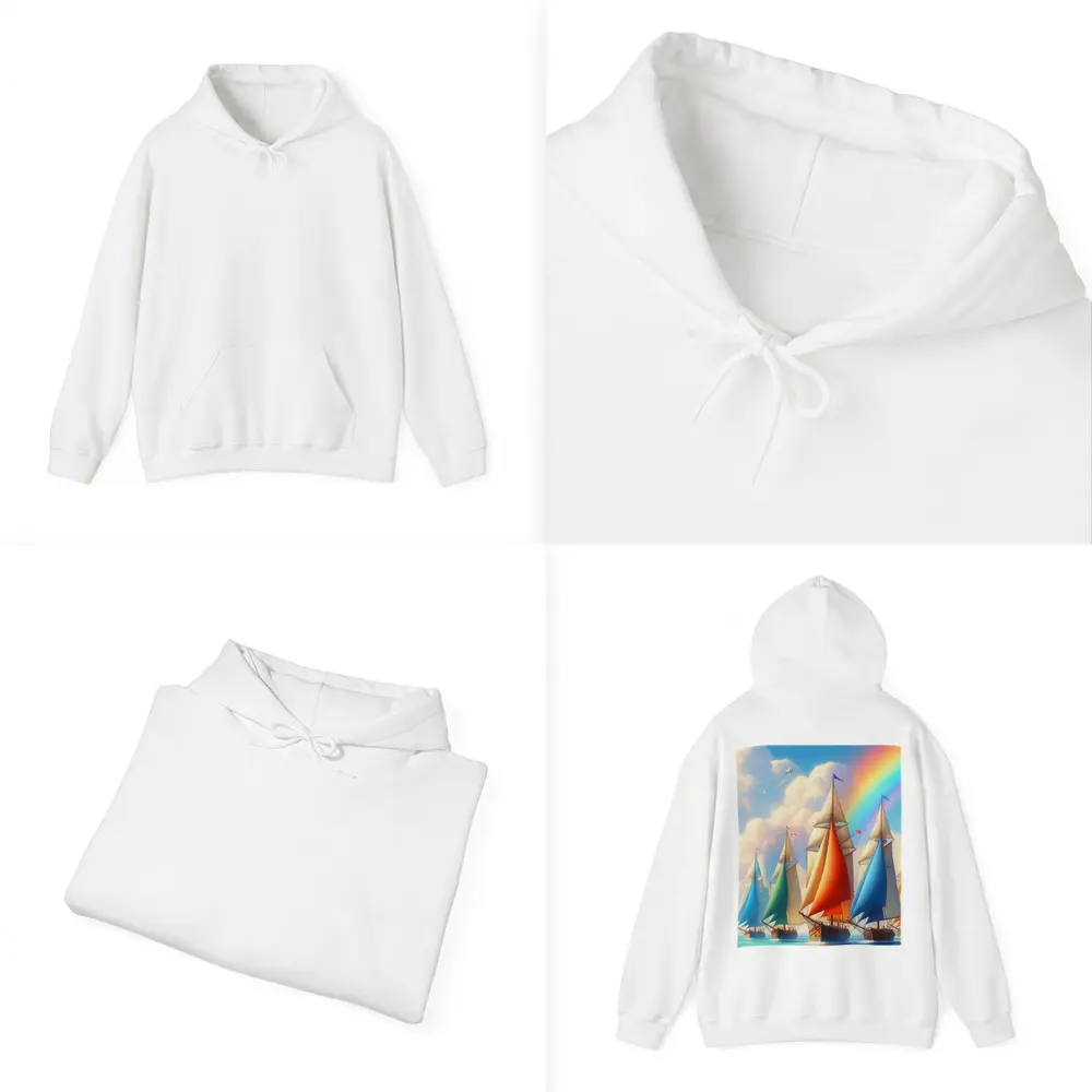 Sailing Ships Rainbow Sky Ocean Art – Hoodies