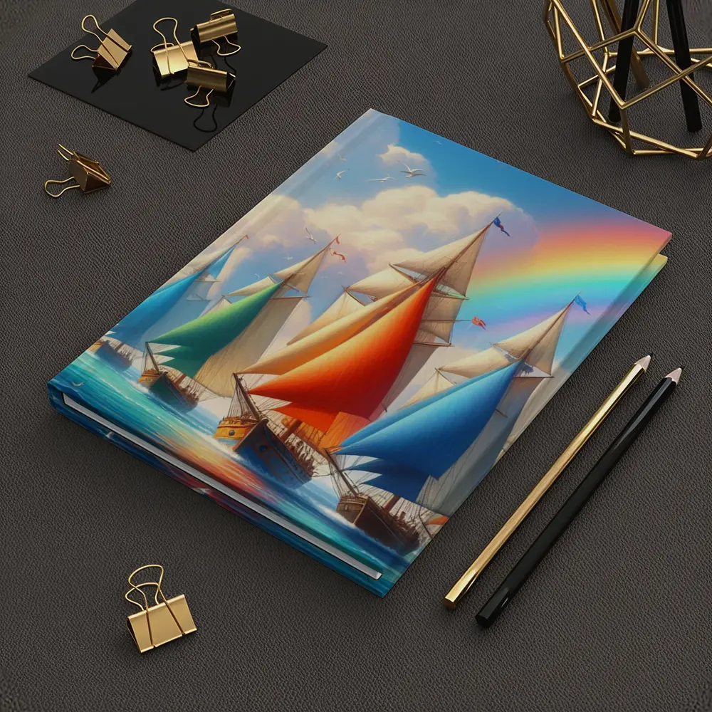 Sailing Ships Rainbow Sky Ocean Art – Notebooks