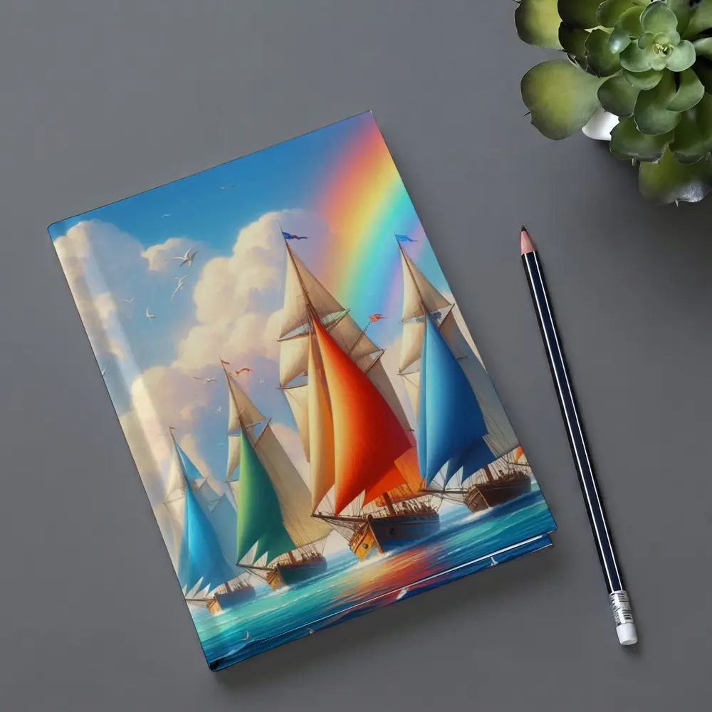 Sailing Ships Rainbow Sky Ocean Art – Notebooks