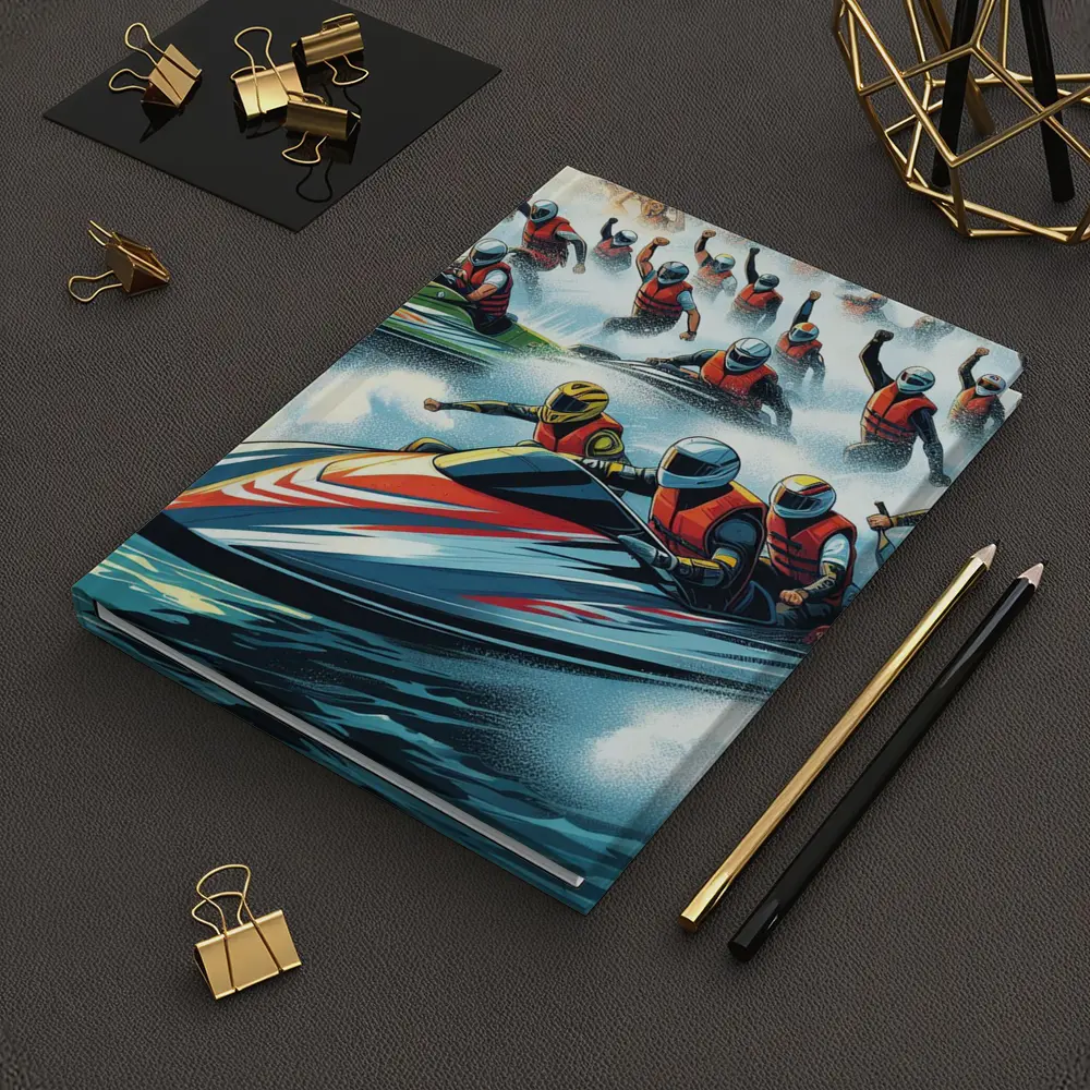 Jet Ski Racing Action Crowd Cheering Art – Notebooks