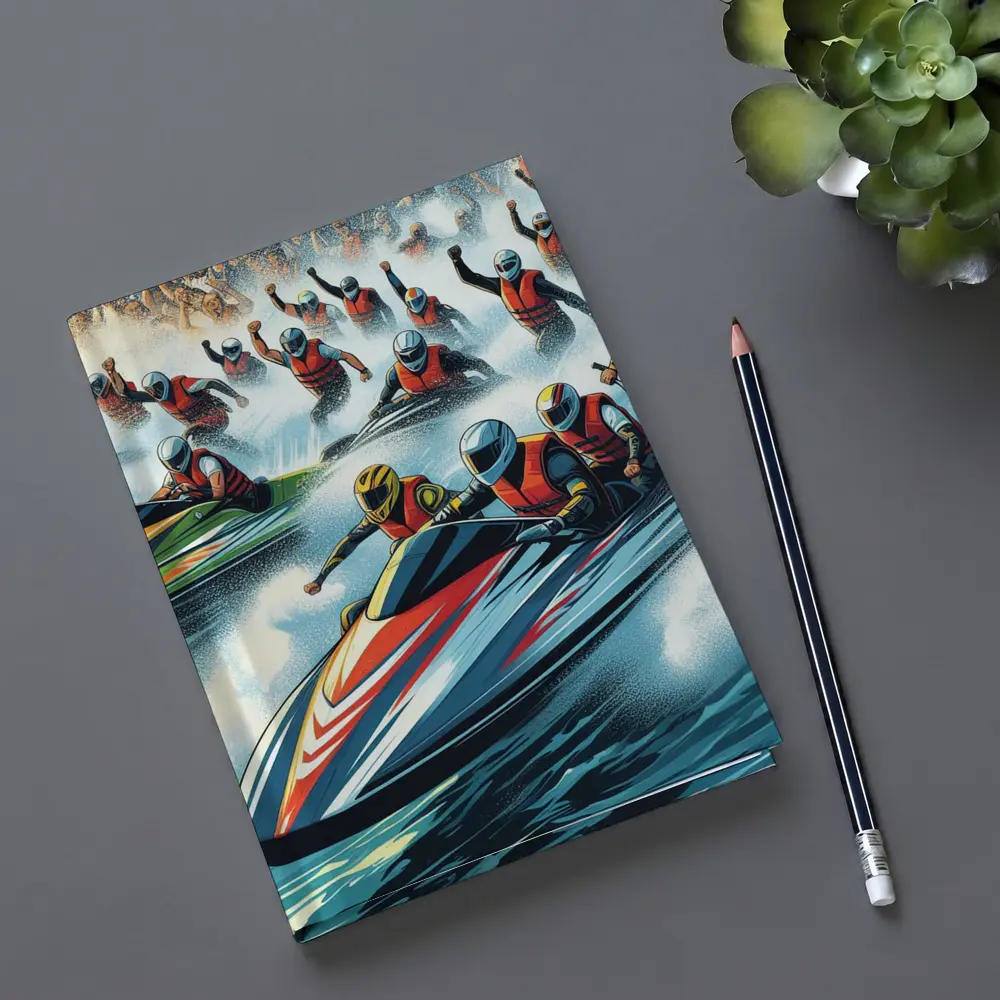 Jet Ski Racing Action Crowd Cheering Art – Notebooks
