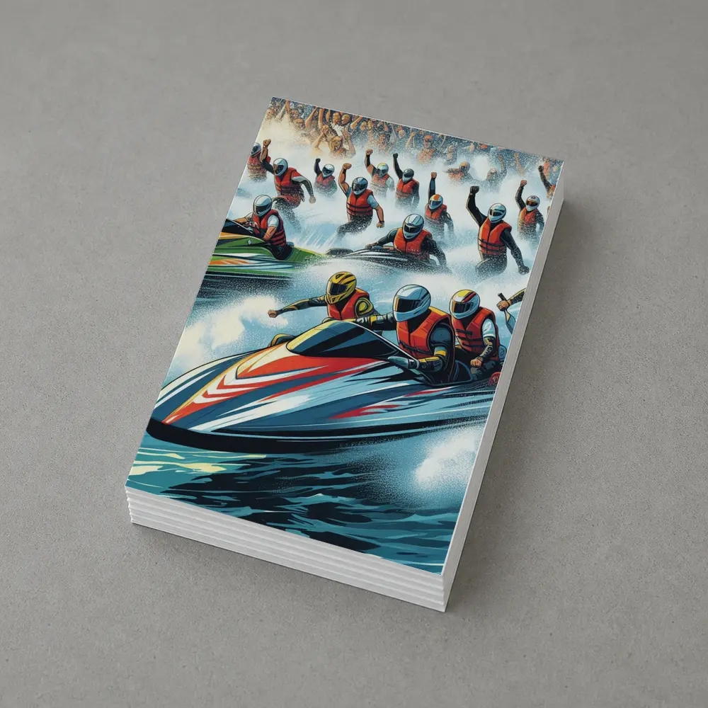 Jet Ski Racing Action Crowd Cheering Art – Postcards