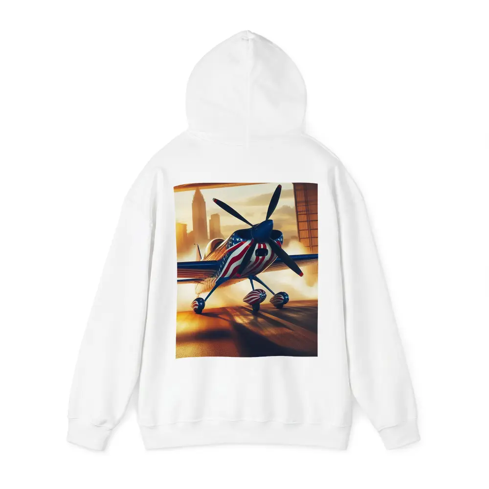 American Flag Propeller Plane Hangar City – Hoodies