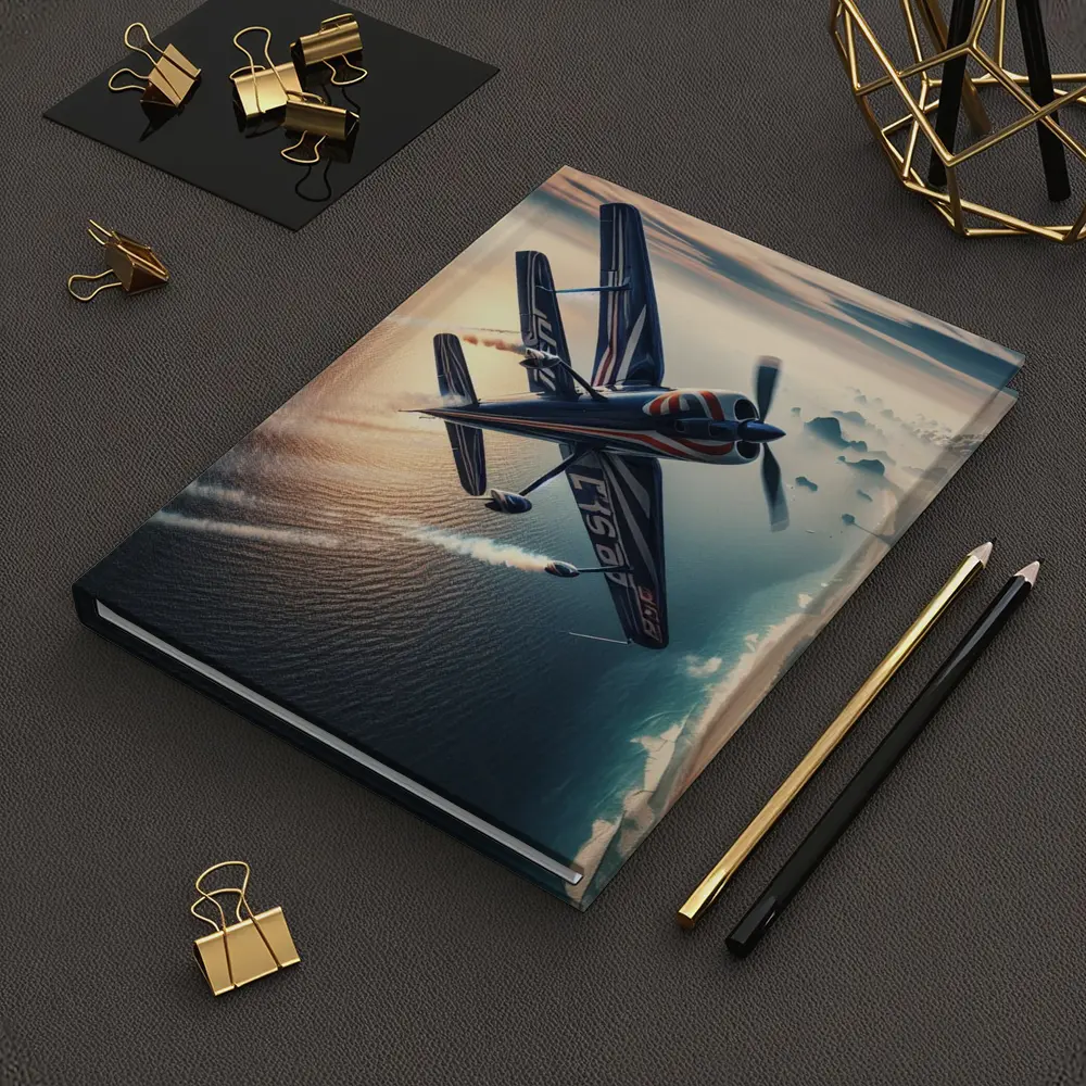 Aerobatic Biplane Flying Over Coastal Waters – Notebooks