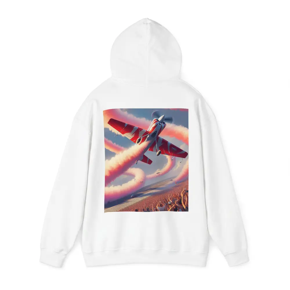 Red Aerobatic Plane Smoke Trail Airshow Crowd – Hoodies