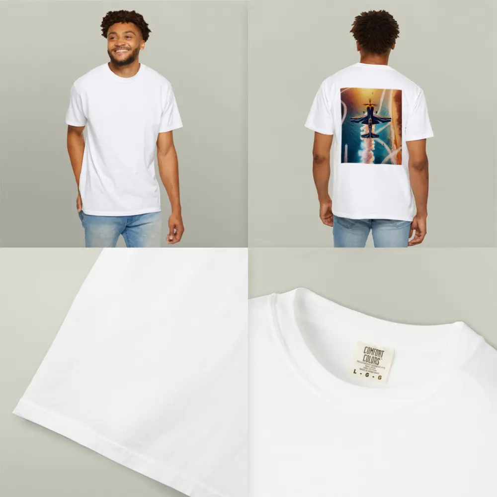 Aerobatic Plane Smoke Trail Over Coastal Water – T-Shirts