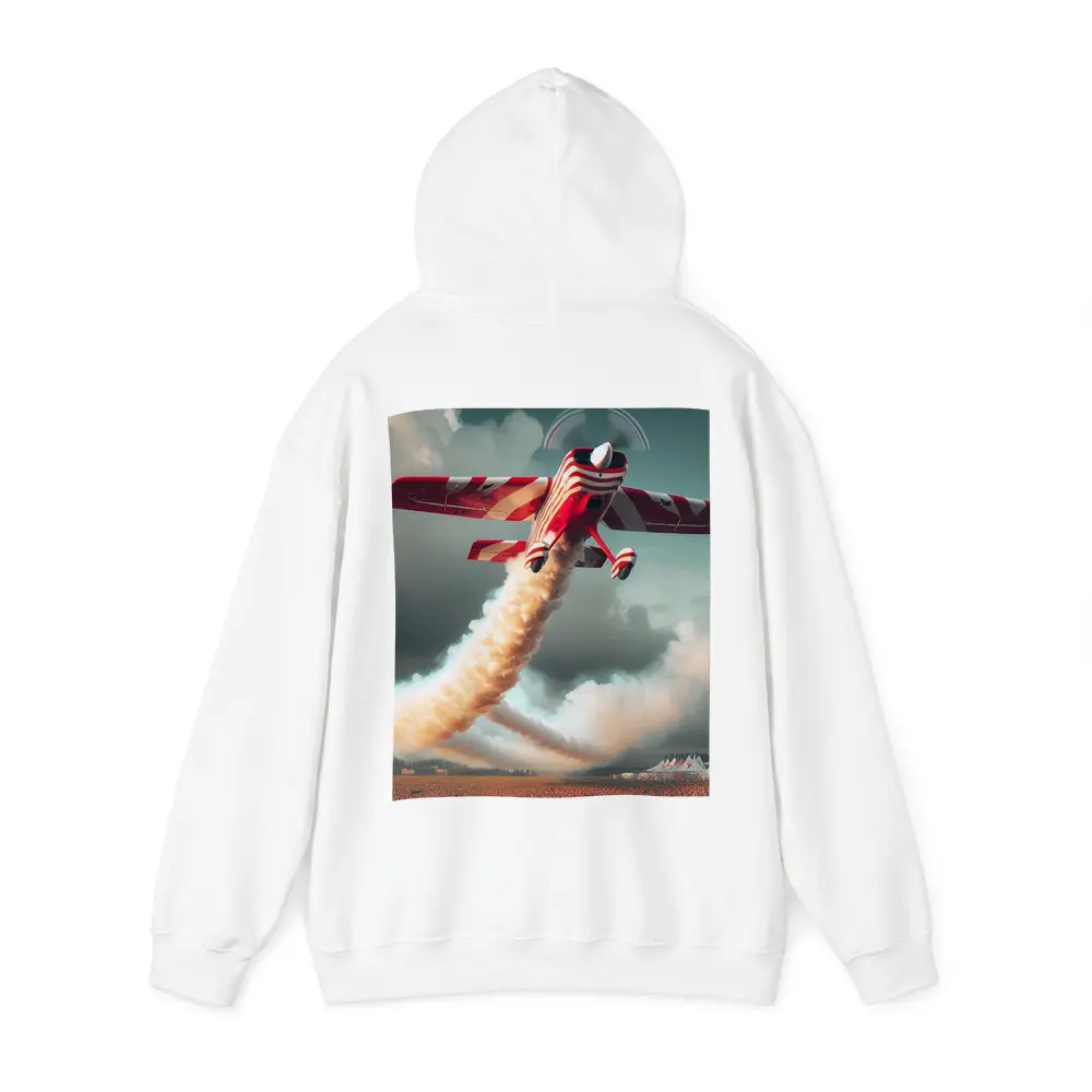 Red Striped Aerobatic Plane Over Crowd – Hoodies