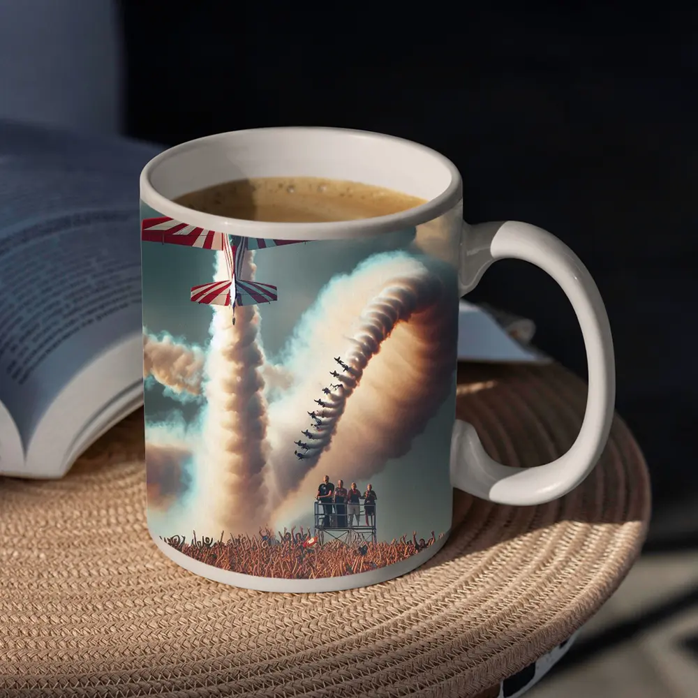 Aerobatic Plane Air Show Crowd Spectacle – Mugs