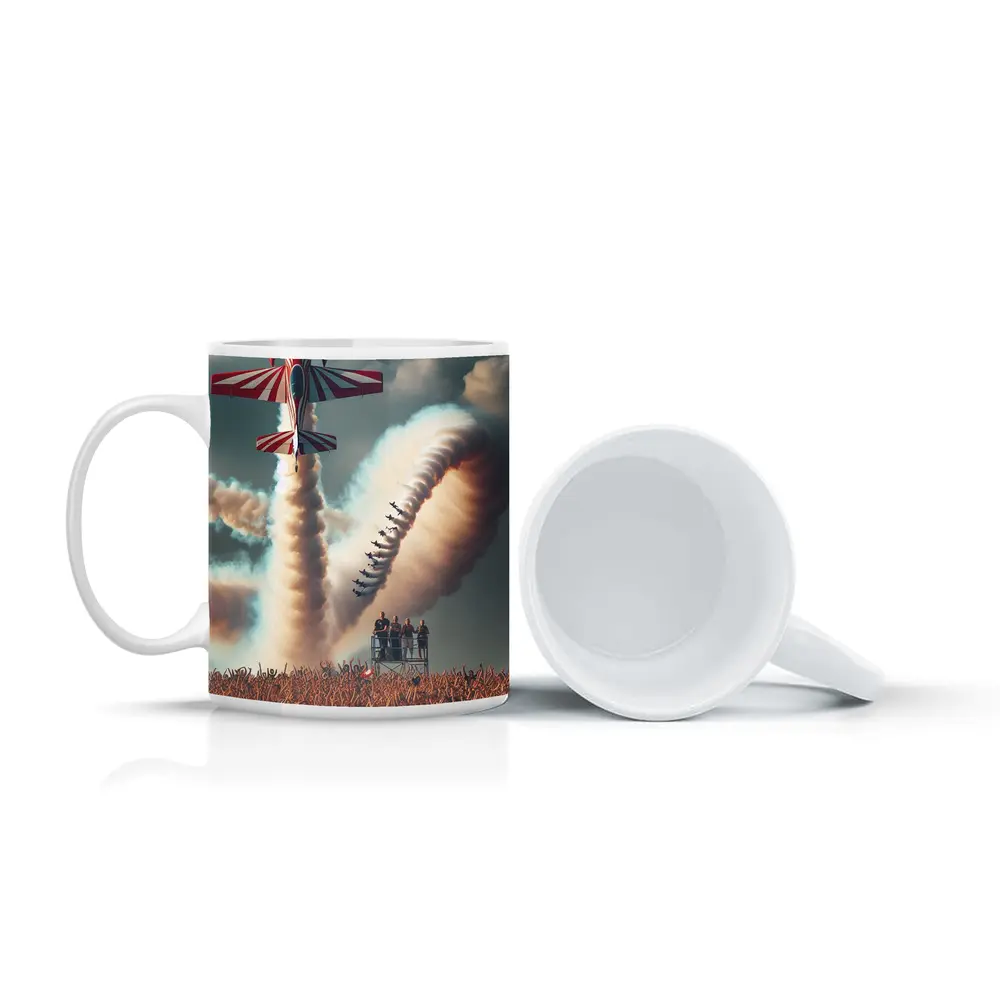 Aerobatic Plane Air Show Crowd Spectacle – Mugs