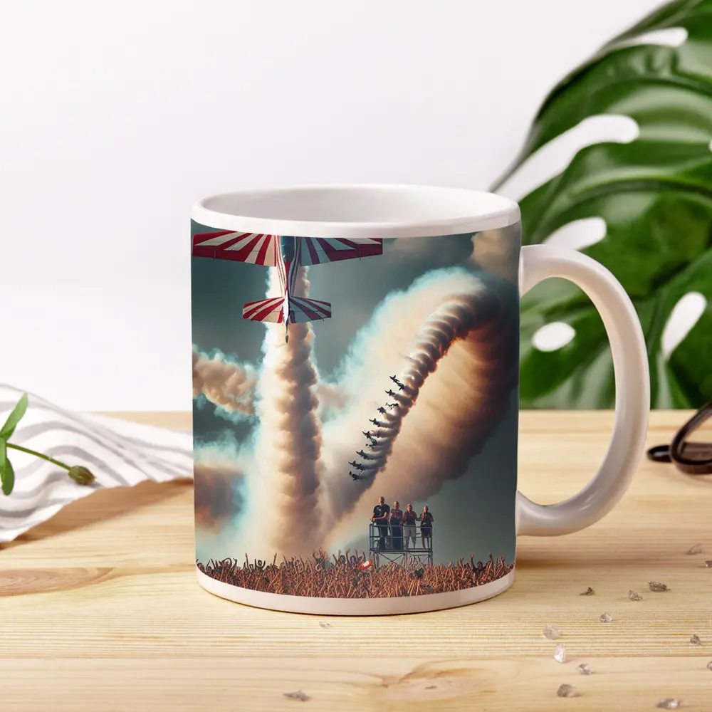 Aerobatic Plane Air Show Crowd Spectacle – Mugs