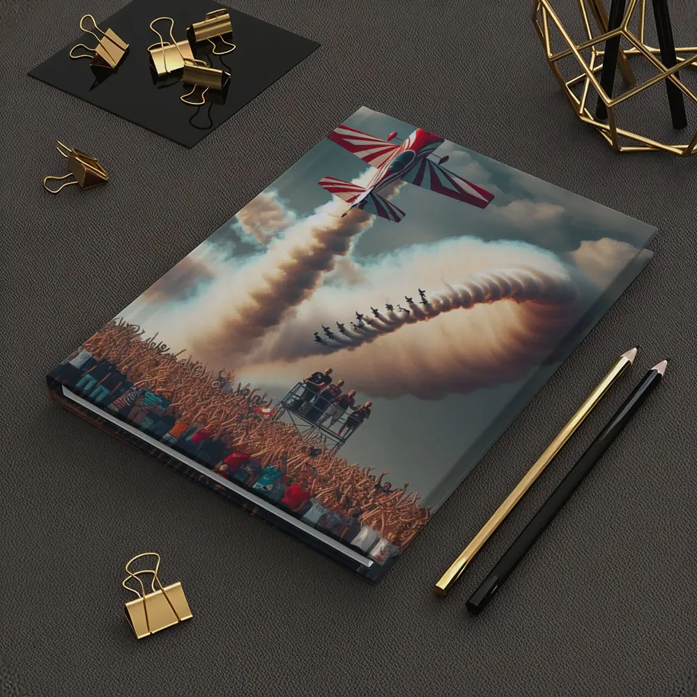 Aerobatic Plane Air Show Crowd Spectacle – Notebooks