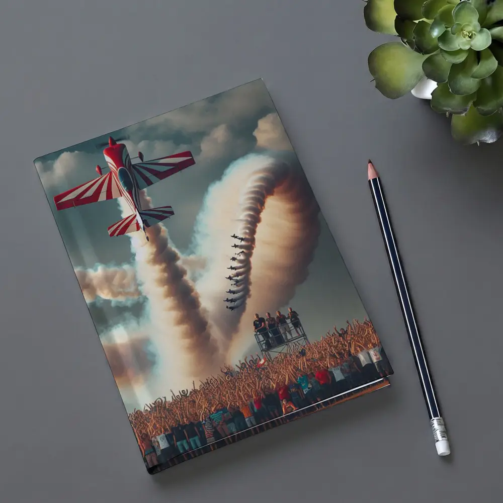 Aerobatic Plane Air Show Crowd Spectacle – Notebooks