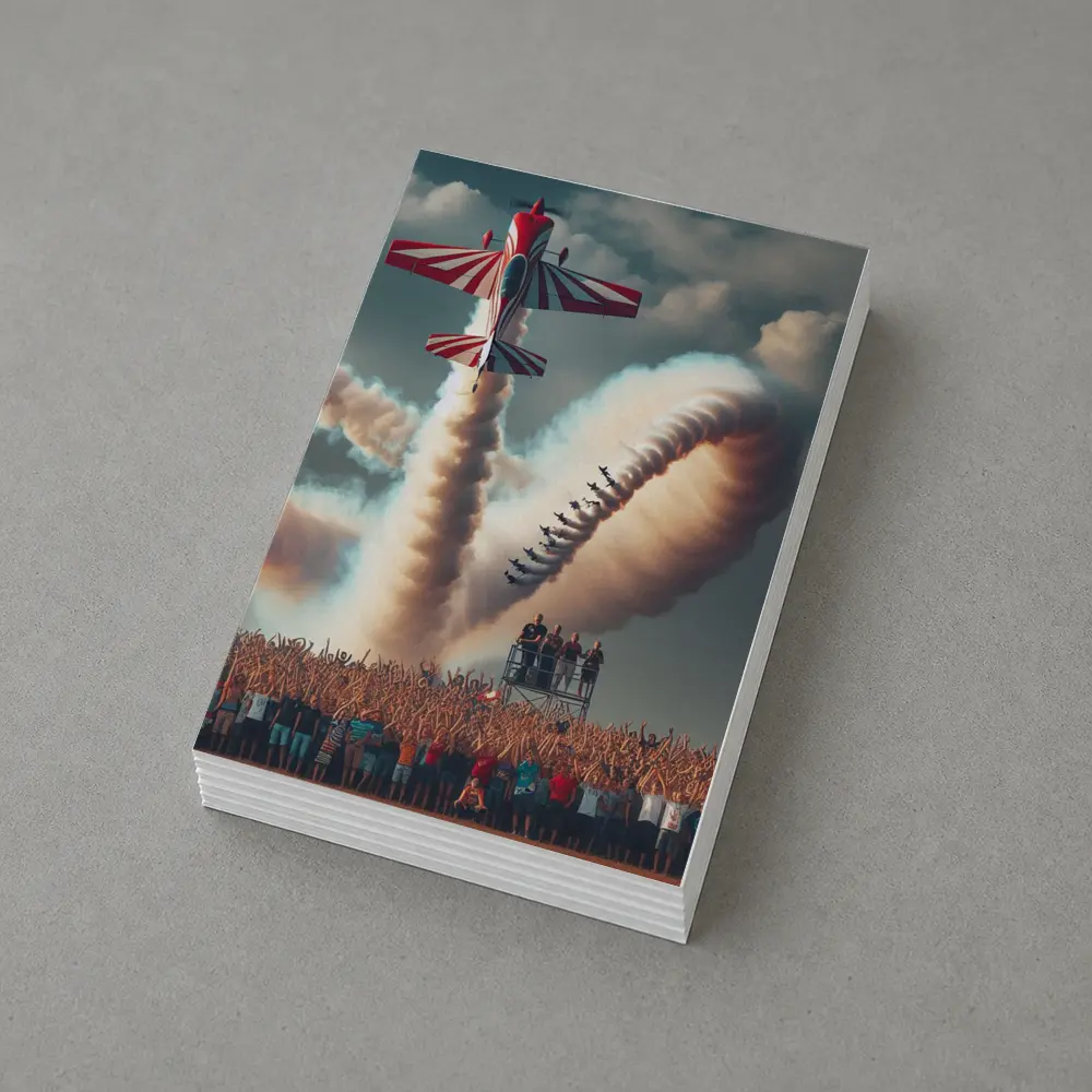 Aerobatic Plane Air Show Crowd Spectacle – Postcards