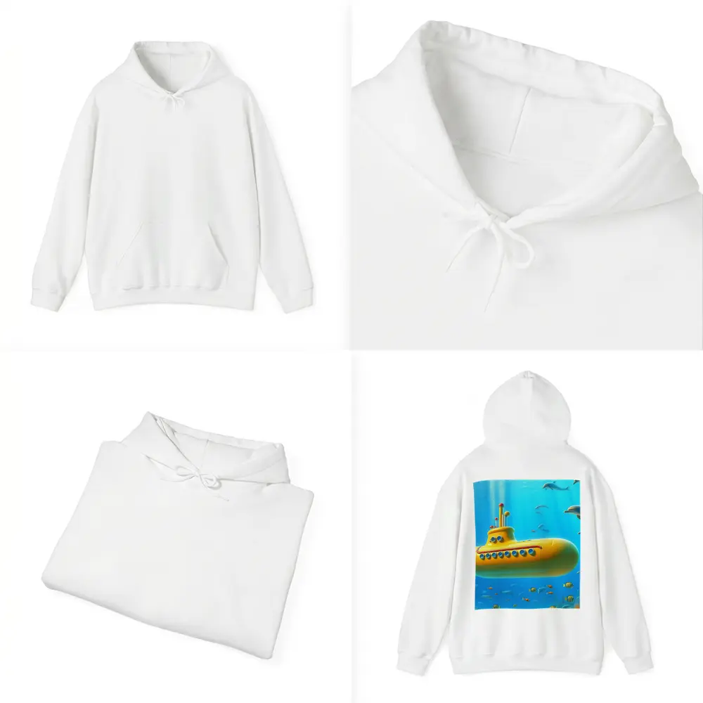 Yellow Submarine Underwater Ocean Dolphins Fish – Hoodies