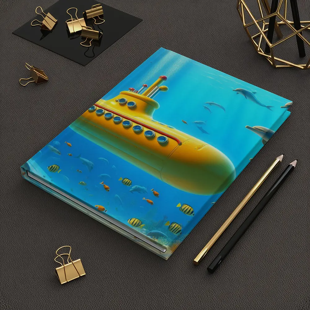 Yellow Submarine Underwater Ocean Dolphins Fish – Notebooks