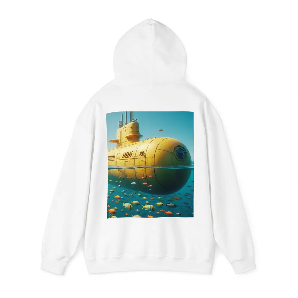 Yellow Submarine Floating Above Tropical Fish – Hoodies