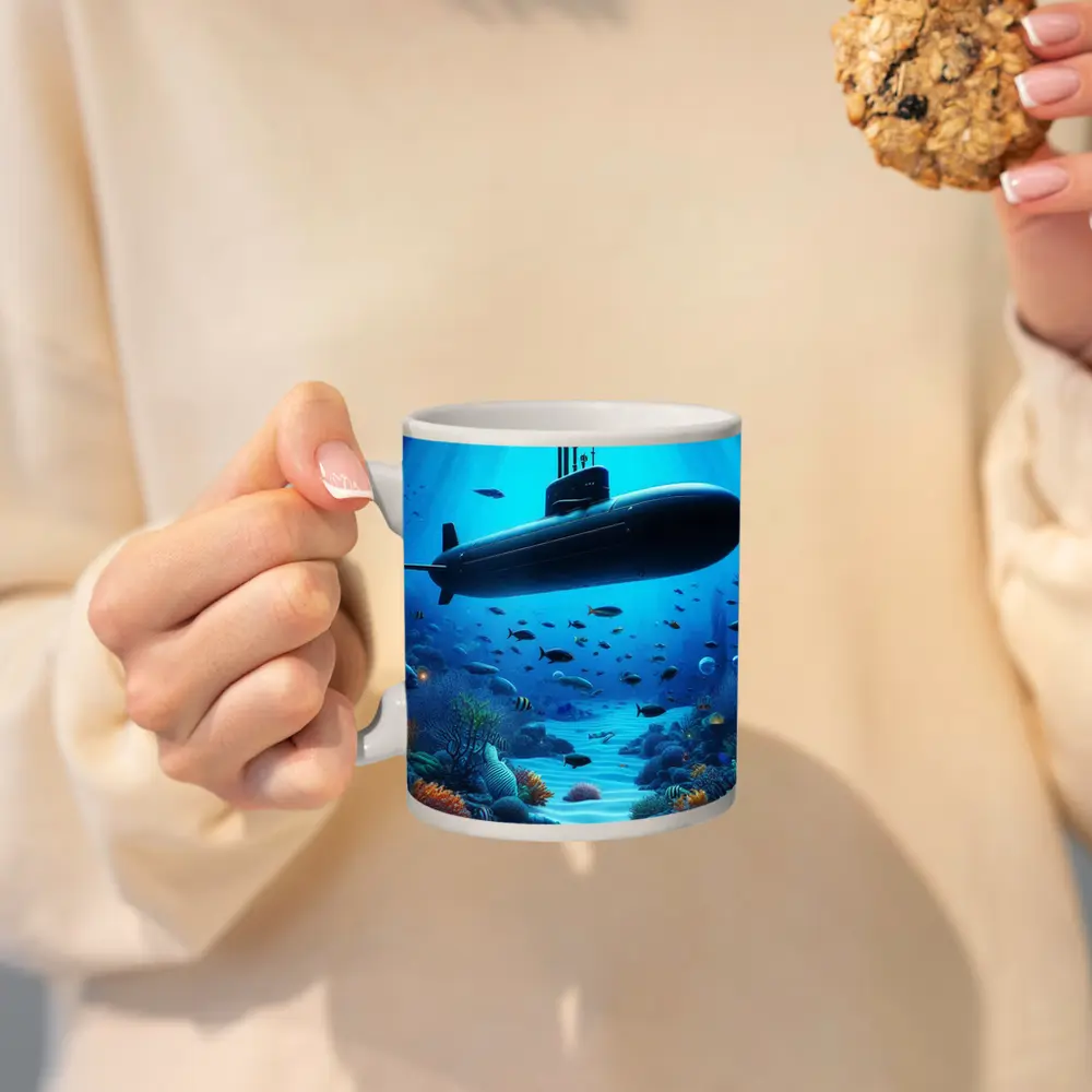 Military Submarine Underwater Ocean Coral Reef – Mugs