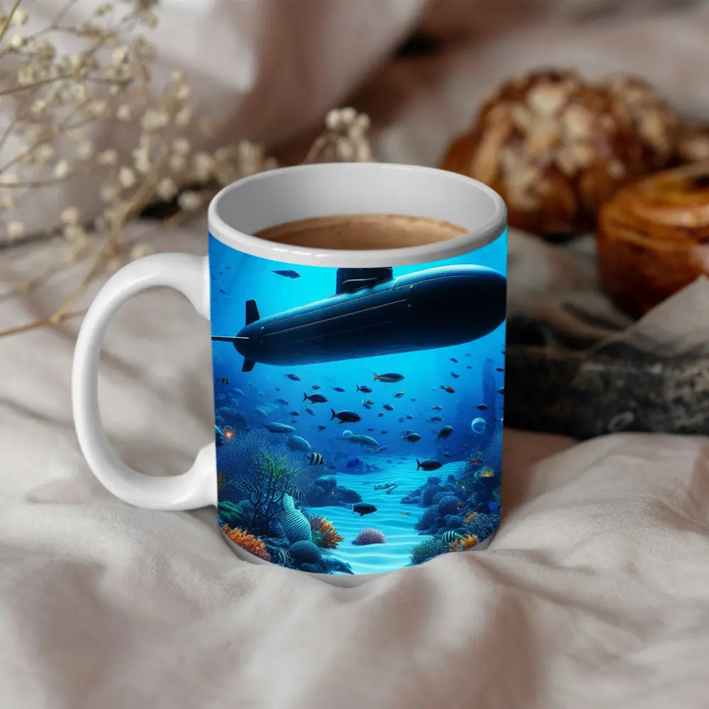 Military Submarine Underwater Ocean Coral Reef – Mugs