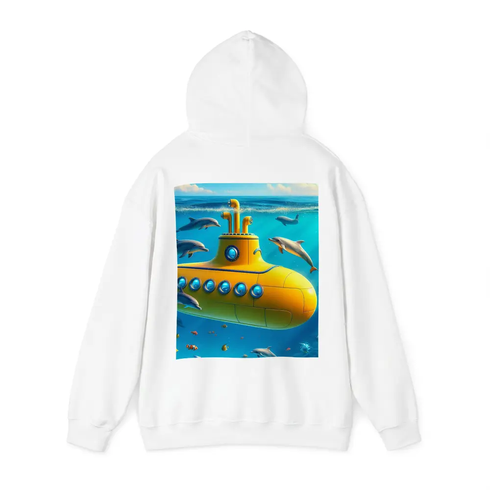 Yellow Submarine Underwater Dolphins Ocean Scene – Hoodies