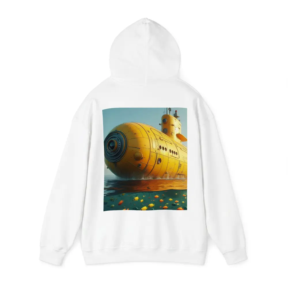 Yellow Submarine Surfacing Over Tropical Fish – Hoodies