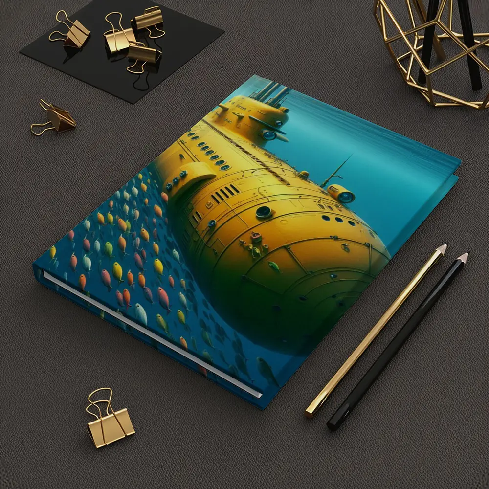 Yellow Submarine Underwater Ocean Fish School – Notebooks