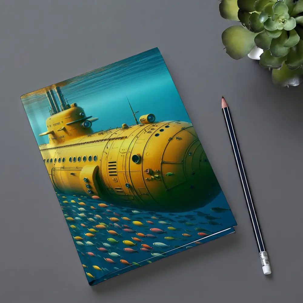 Yellow Submarine Underwater Ocean Fish School – Notebooks