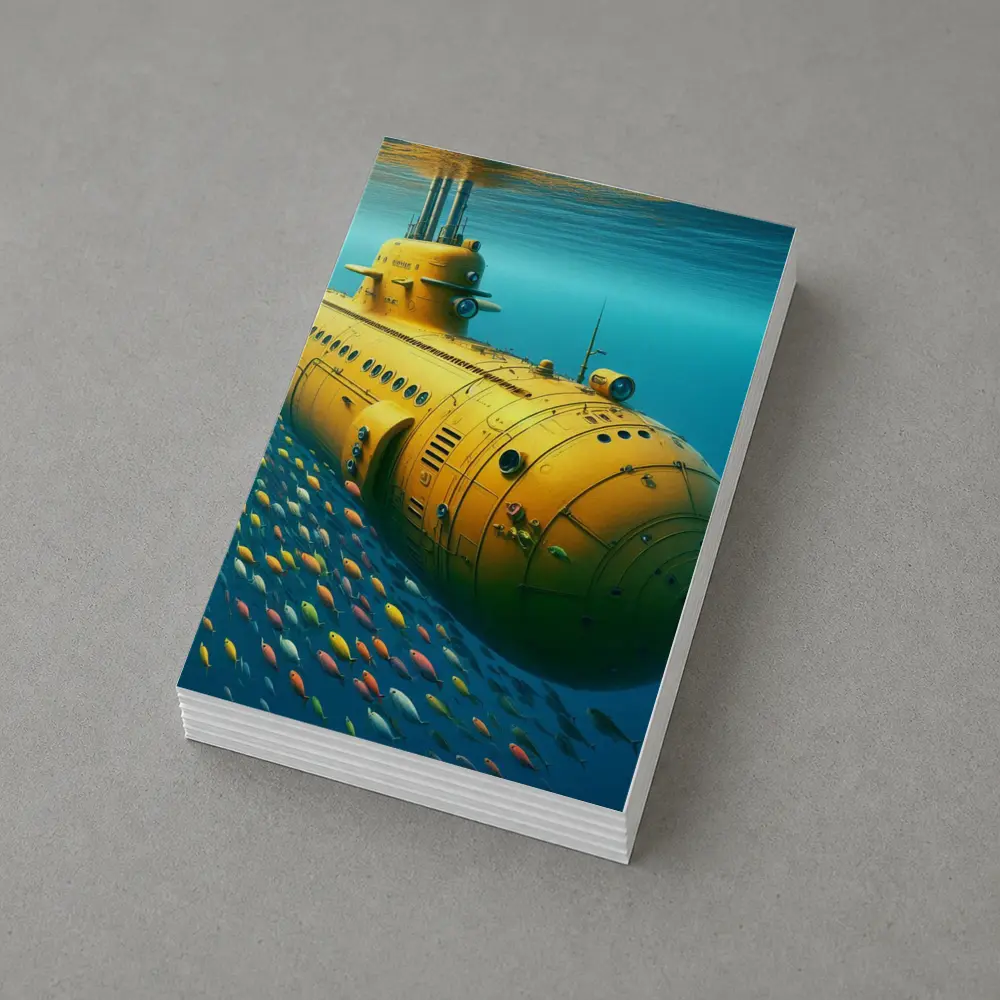 Yellow Submarine Underwater Ocean Fish School – Postcards
