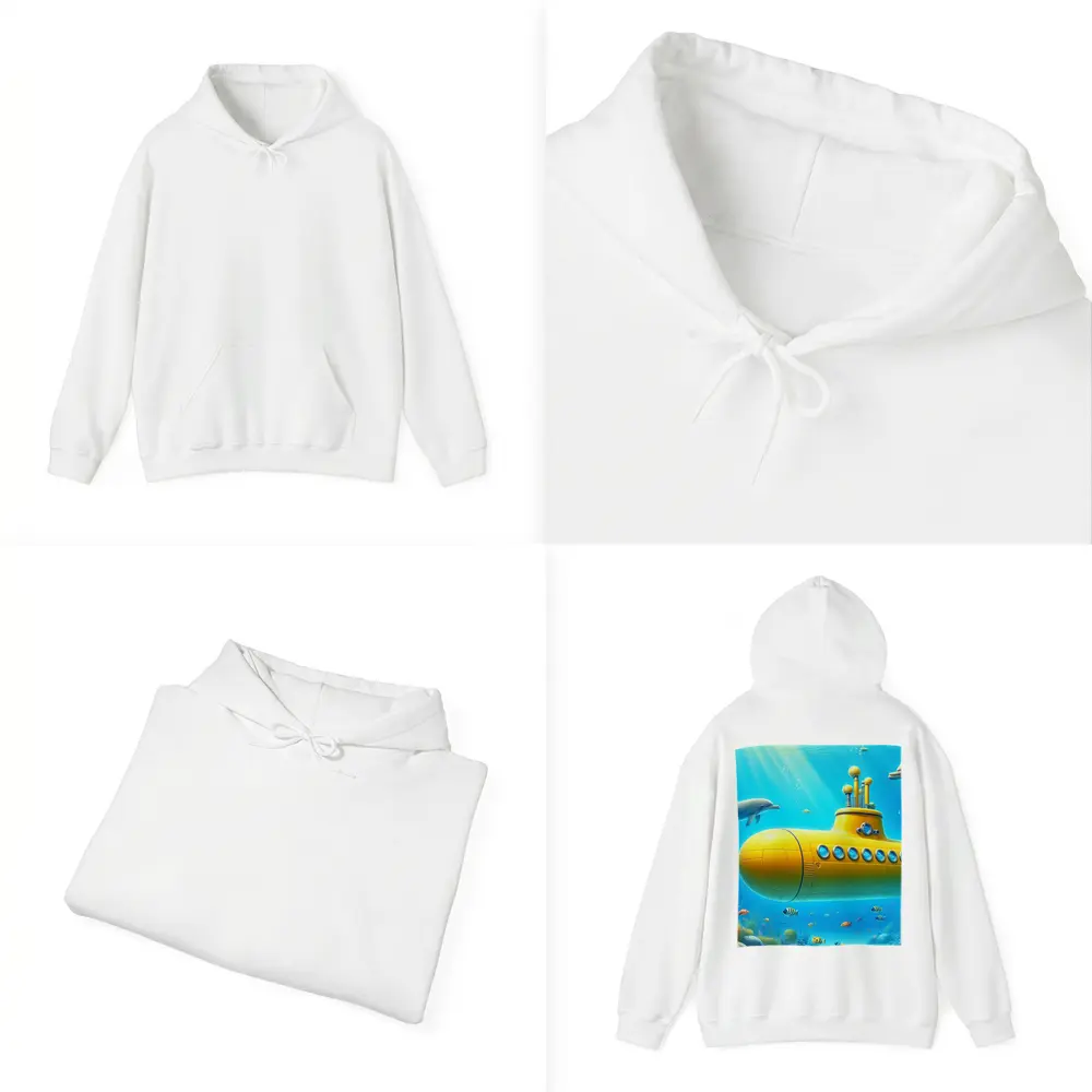 Yellow Submarine Underwater Ocean Scene Art – Hoodies