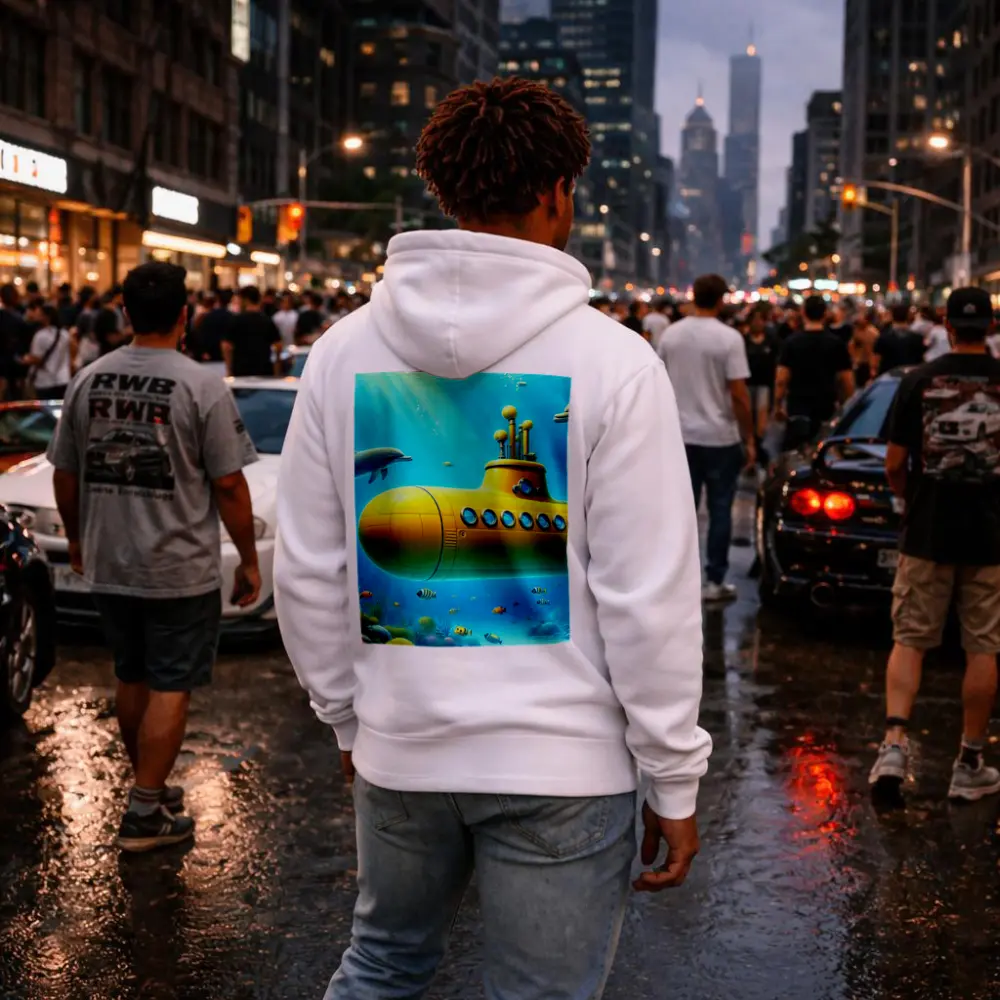 Yellow Submarine Underwater Ocean Scene Art – Hoodies