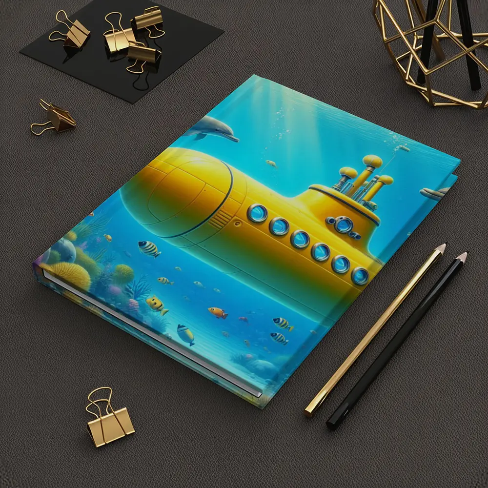 Yellow Submarine Underwater Ocean Scene Art – Notebooks