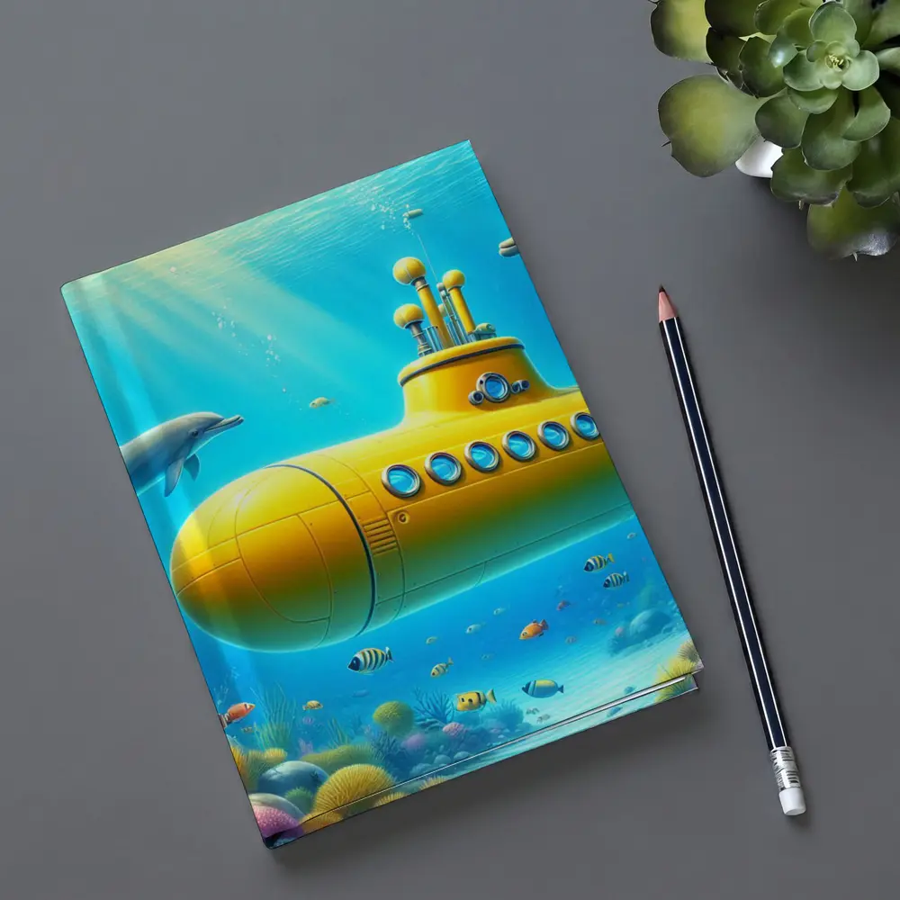 Yellow Submarine Underwater Ocean Scene Art – Notebooks